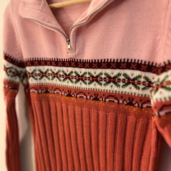 Taunt Quarter Zip Knit Vintage Sweater M - Picture 3 of 8